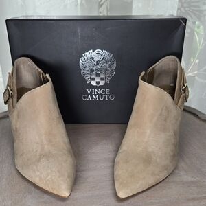 Vince Camuto Kreitha True Suede Ankle Booties Size 9.5, Suede Ankle Bootie Heels